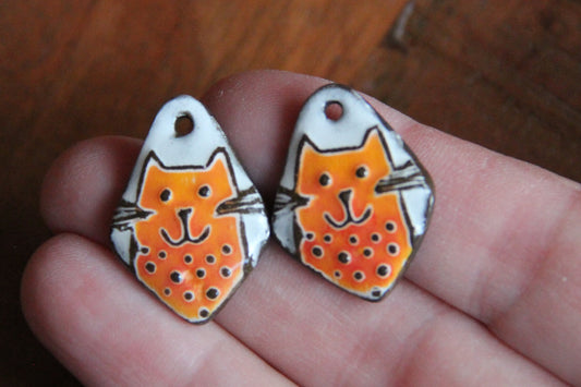 Kitty - ceramic earring dangles