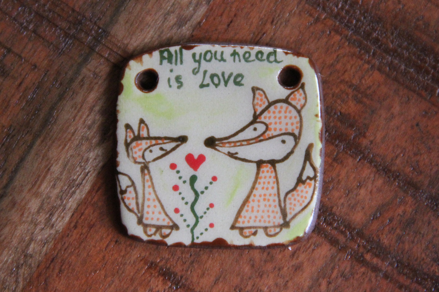 ALL YOU NEED IS LOVE... ceramic focal pendant