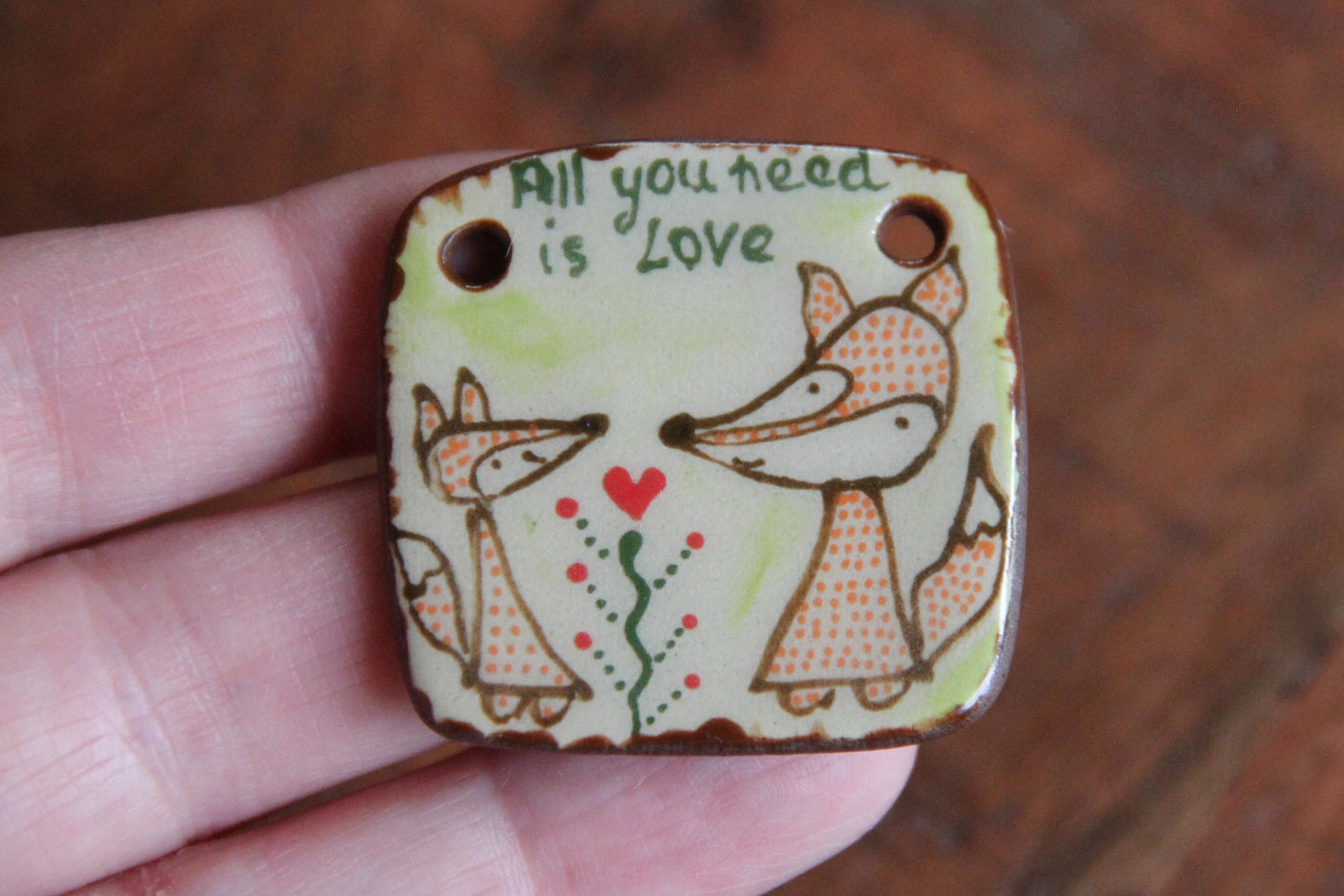 ALL YOU NEED IS LOVE... ceramic focal pendant