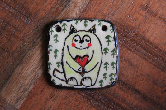 Handmade ceramic focal pendant