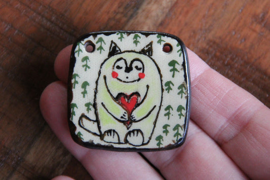 Handmade ceramic focal pendant