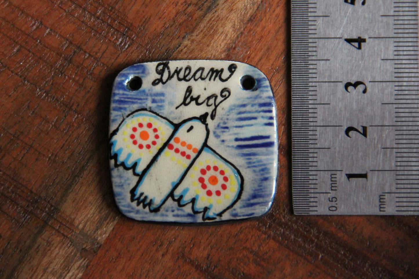 DREAM BIG... Handmade ceramic focal pendant