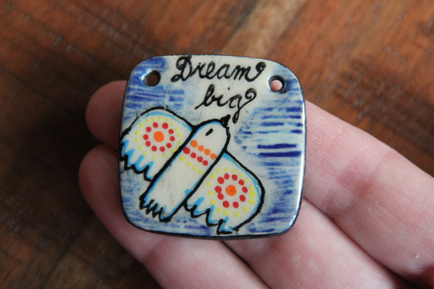DREAM BIG... Handmade ceramic focal pendant