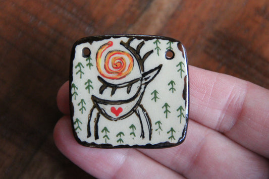Handmade ceramic focal pendant