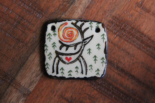 Handmade ceramic focal pendant