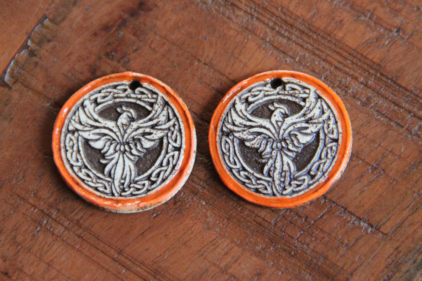 RENEWAL AND HOPE - Rising Phoenix Bird - rustic beads