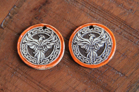 RENEWAL AND HOPE - Rising Phoenix Bird - rustic beads