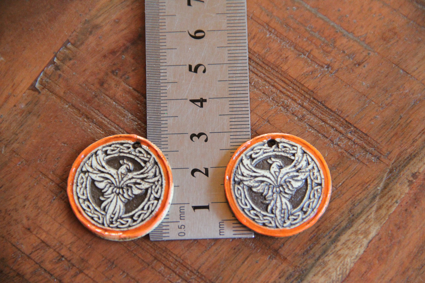 RENEWAL AND HOPE - Rising Phoenix Bird - rustic beads