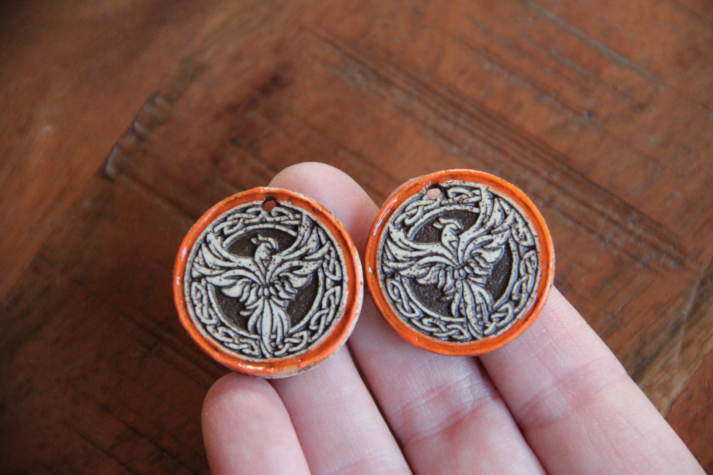RENEWAL AND HOPE - Rising Phoenix Bird - rustic beads