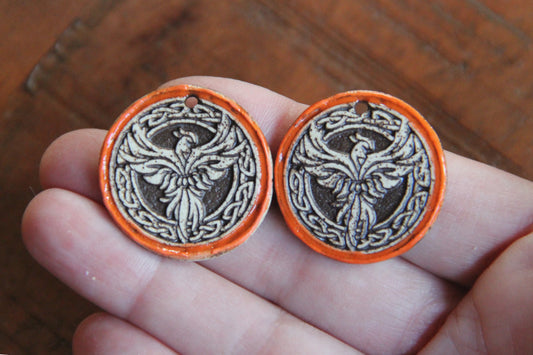 RENEWAL AND HOPE - Rising Phoenix Bird - rustic beads