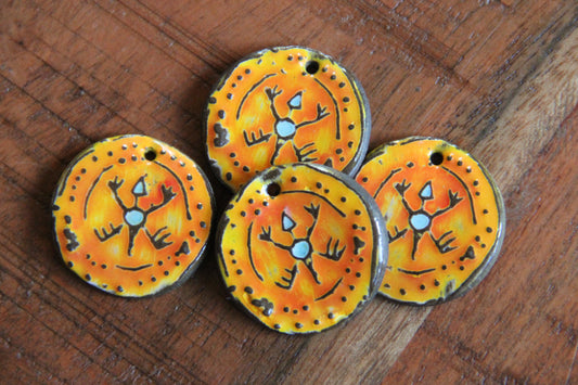 LIZARDS - A pair of ceramic earring dangles