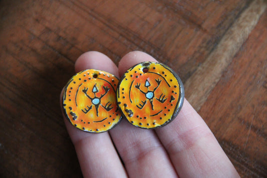 LIZARDS - A pair of ceramic earring dangles