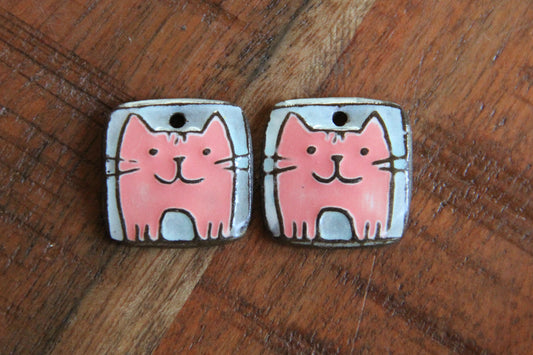 Kitty - ceramic earring dangles