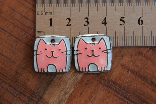 Kitty - ceramic earring dangles