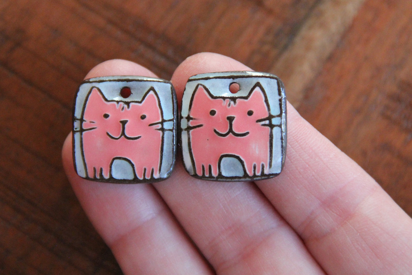 Kitty - ceramic earring dangles
