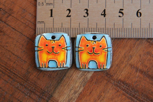 Kitty - ceramic earring dangles