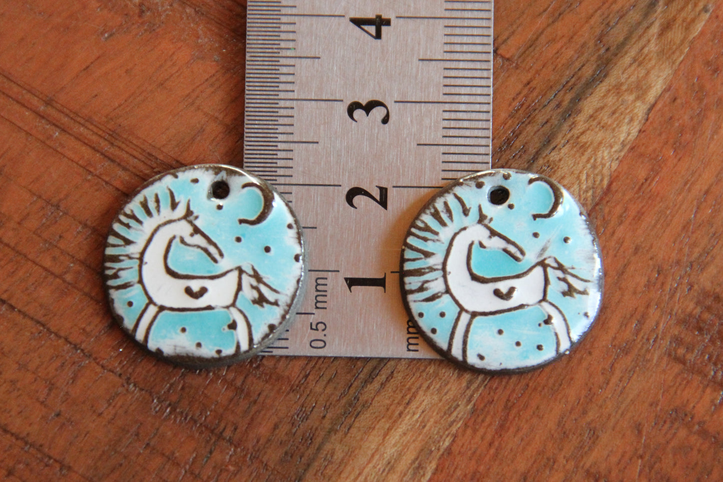 Horses - a pair of ceramic earring dangles