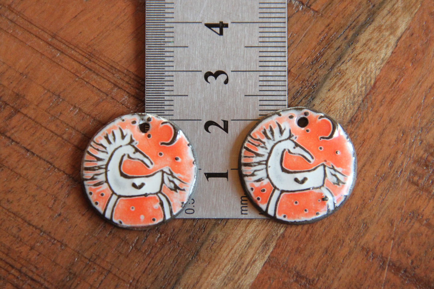 Horses - a pair of ceramic earring dangles
