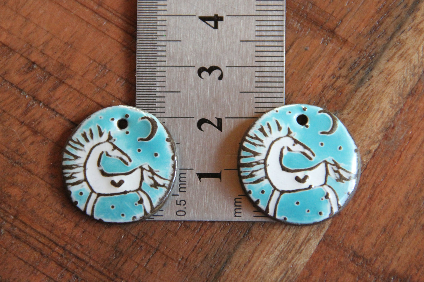 Horses - a pair of ceramic earring dangles
