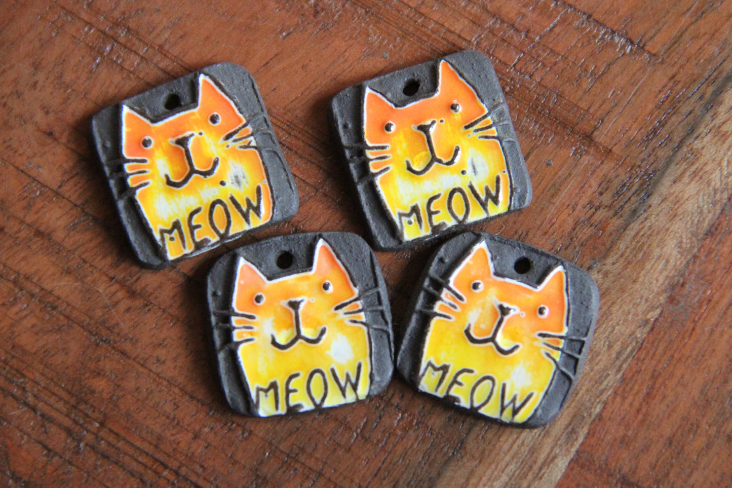 Kitty - ceramic earring dangles