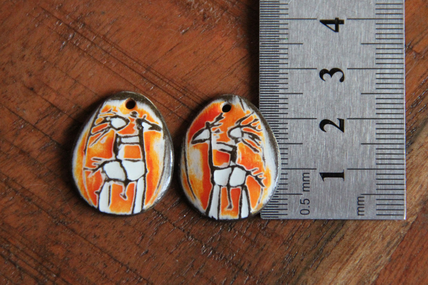 Riding my horse... a pair of ceramic earring dangles