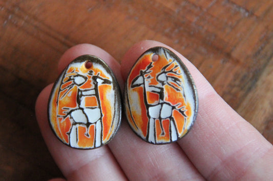 Riding my horse... a pair of ceramic earring dangles