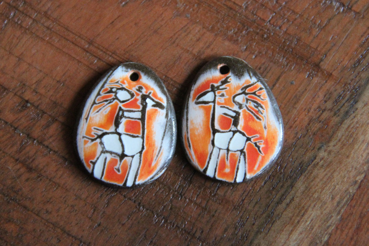 Riding my horse... a pair of ceramic earring dangles