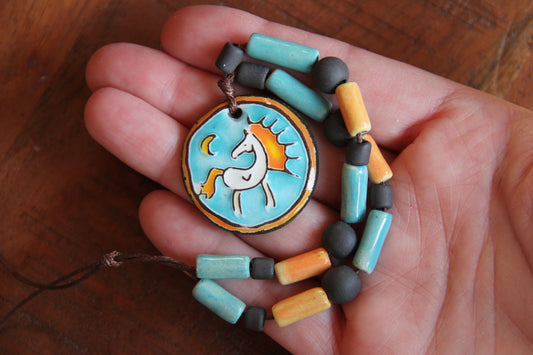 Horse under the Moon - Necklace Set