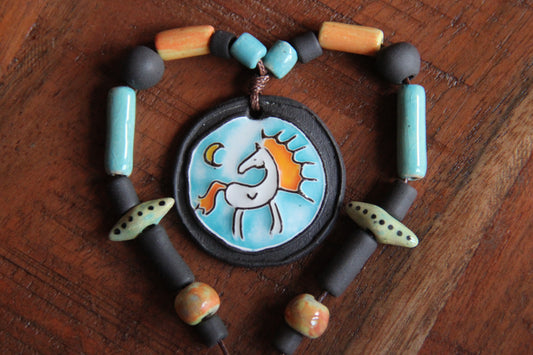 Horse under the Moon - Necklace Set