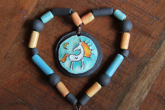 Horse under the Moon - Necklace Set