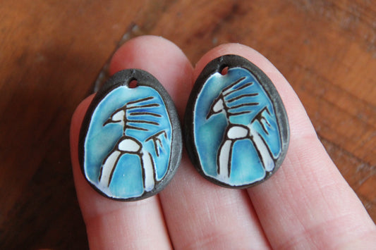 Horses - a pair of ceramic earring dangles