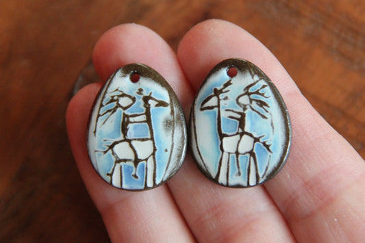 Riding my horse... a pair of ceramic earring dangles