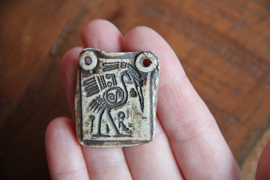 SALE - a pack of stoneware rustic beads / pendants