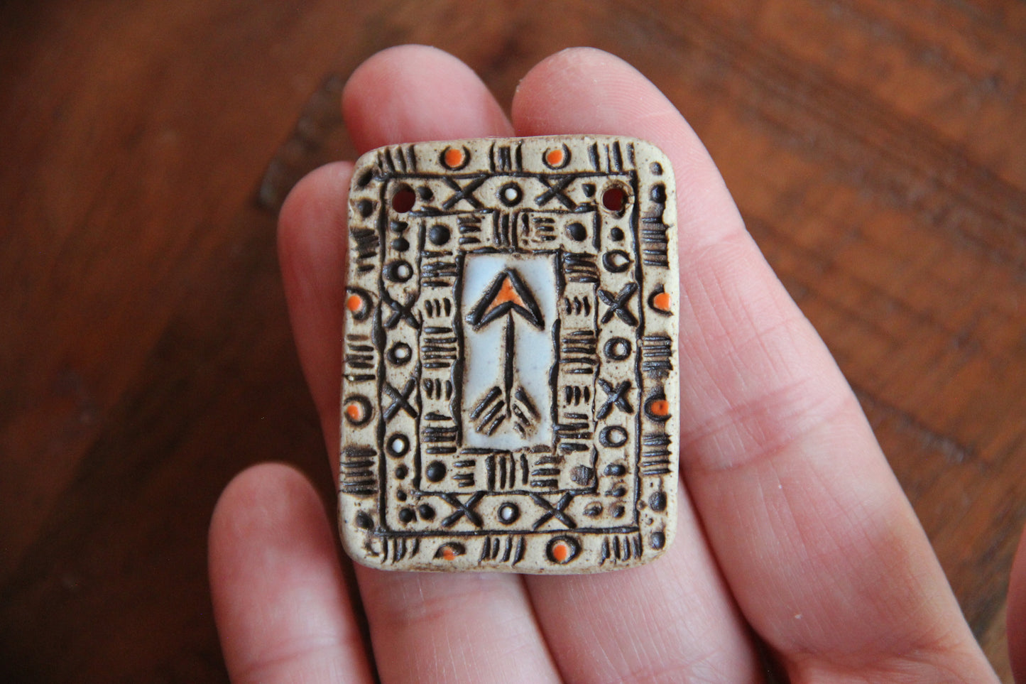 SALE - a pack of stoneware rustic beads / pendants
