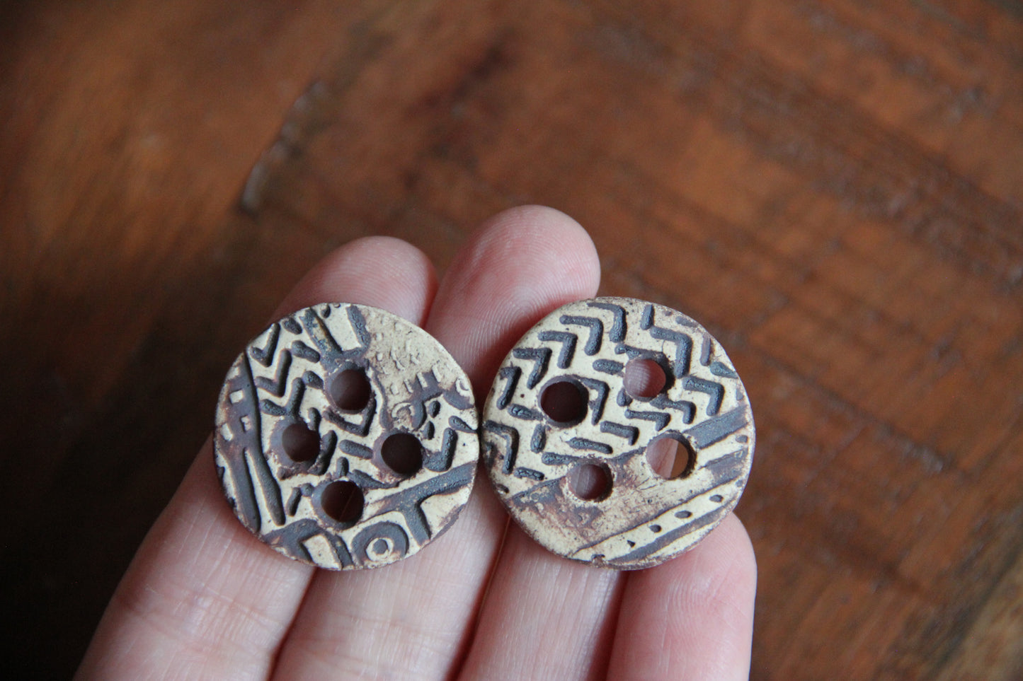SALE - a pack of stoneware rustic beads / pendants