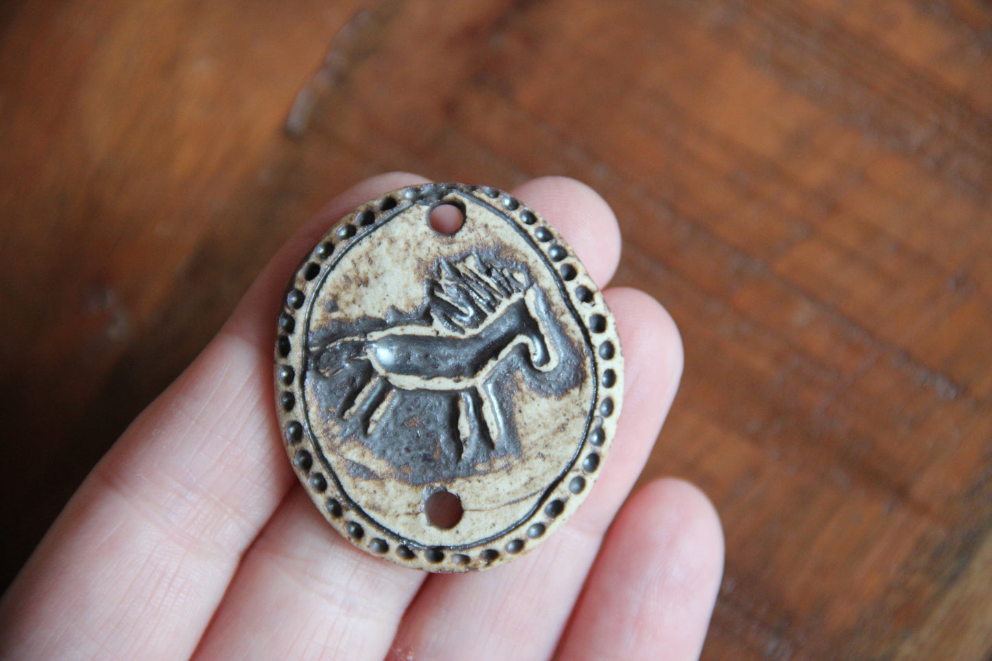 SALE - a pack of stoneware rustic beads / pendants