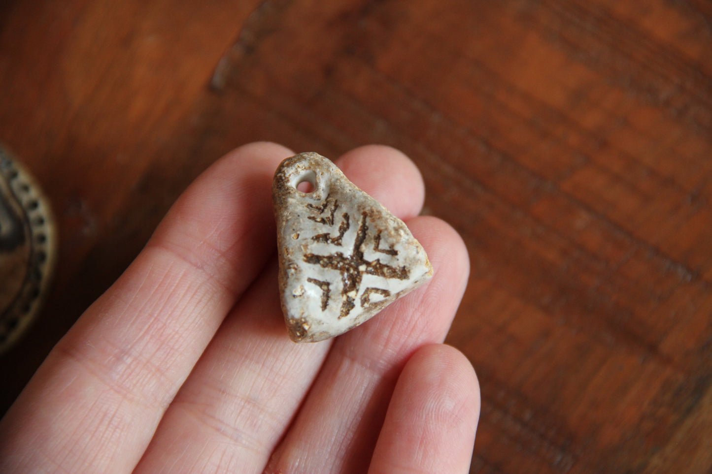 SALE - a pack of stoneware rustic beads / pendants