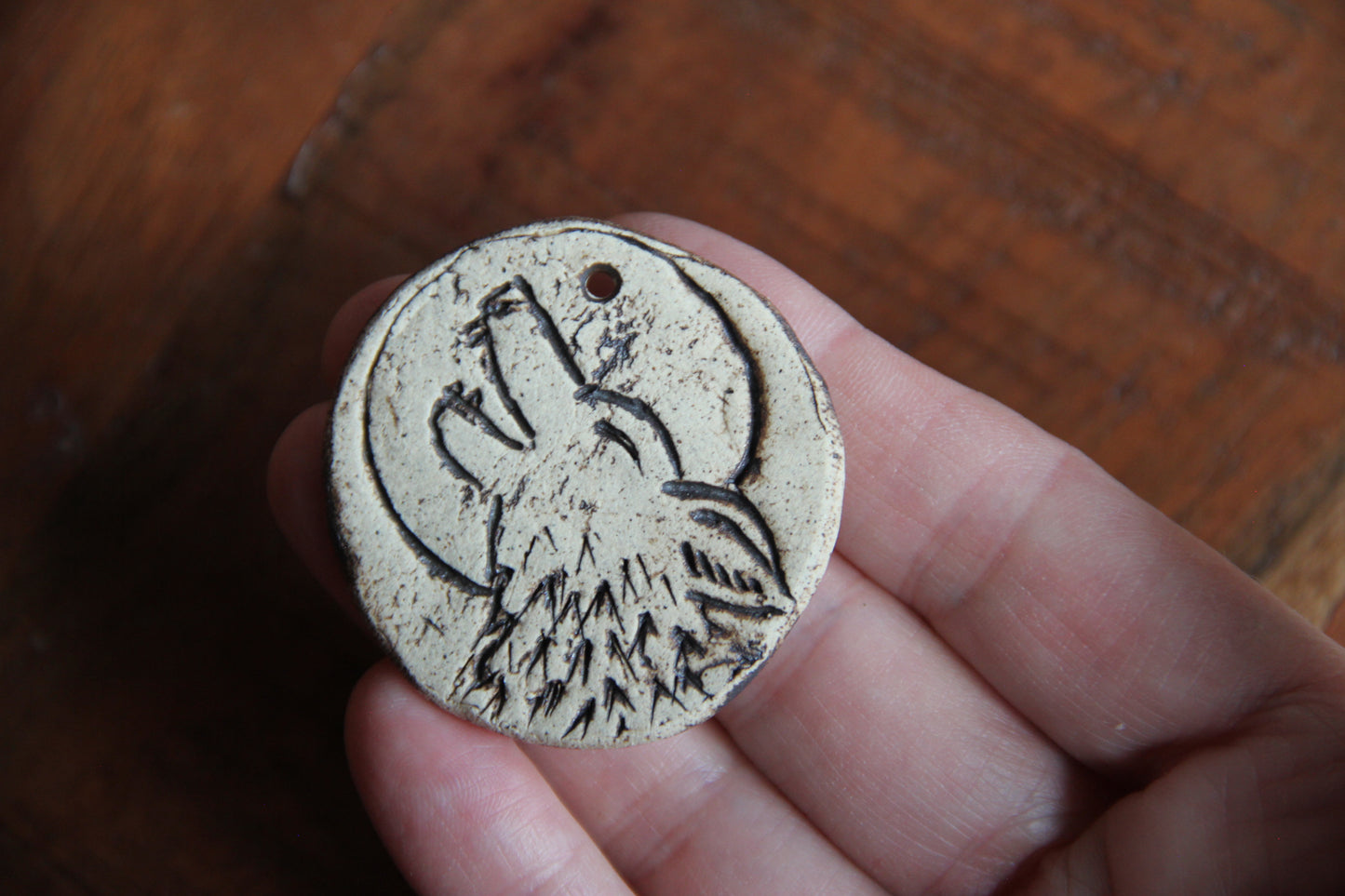 SALE -  2 Howling Wolf Focal Pendants