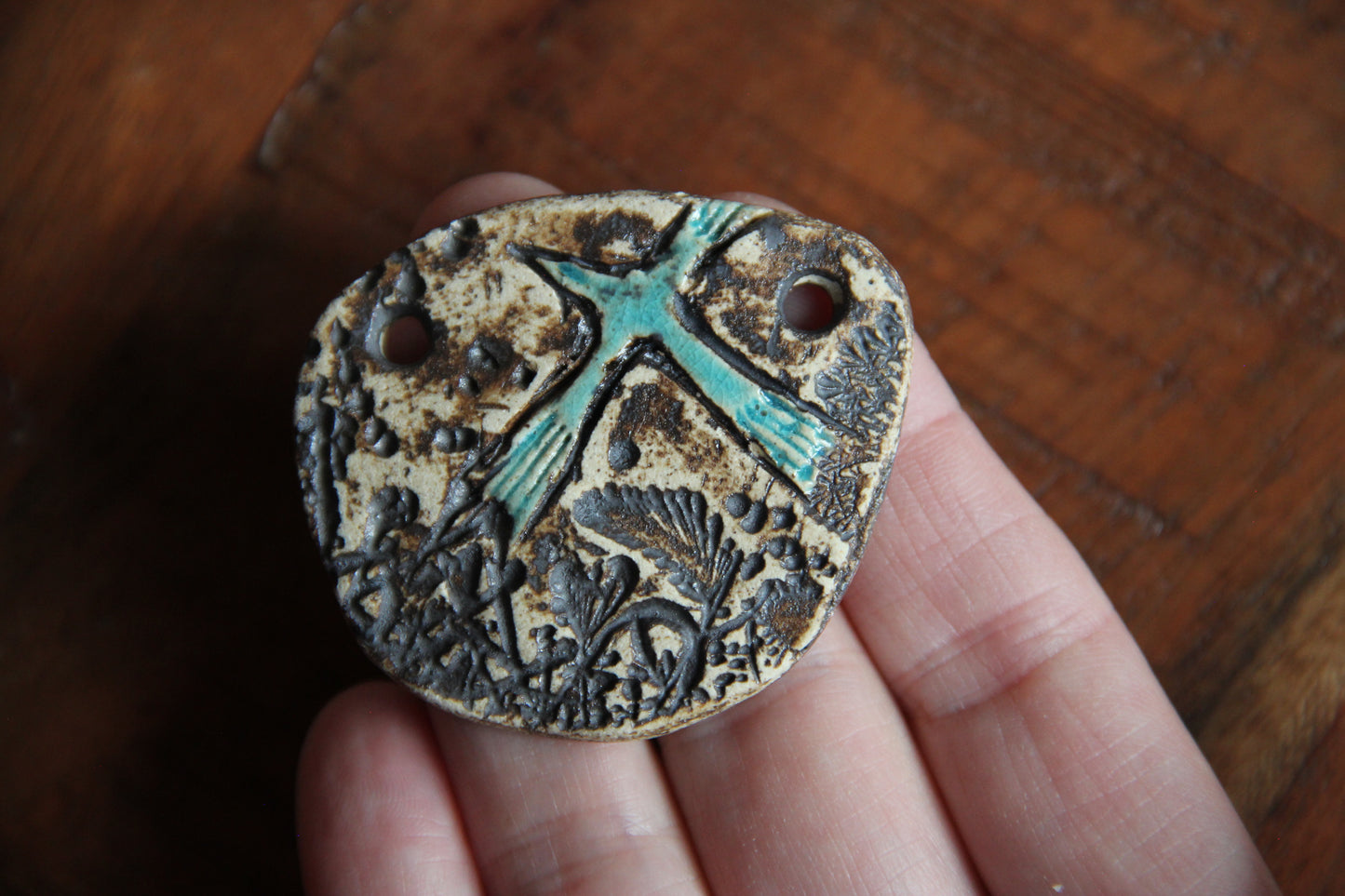 SALE - Rustic Stoneware Focal Pendant