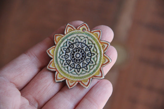 SUN... FLOWER... ceramic FOCAL PENDANT