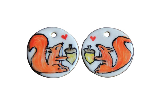 SQUIRREL ceramic dangles