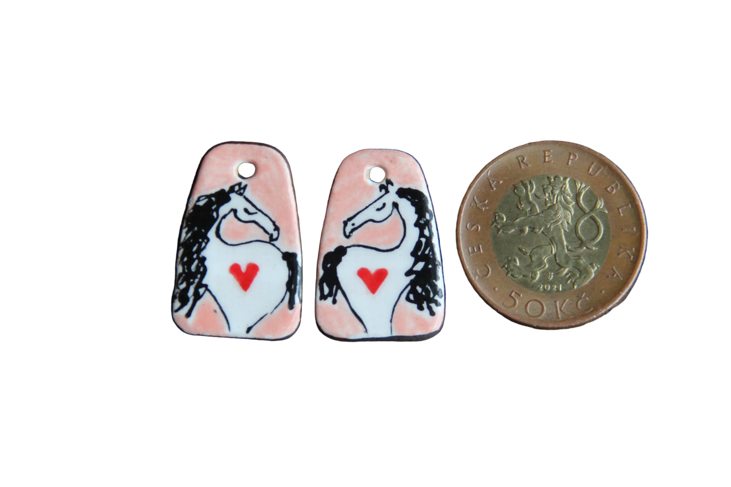 HORSE LOVE ceramic dangles