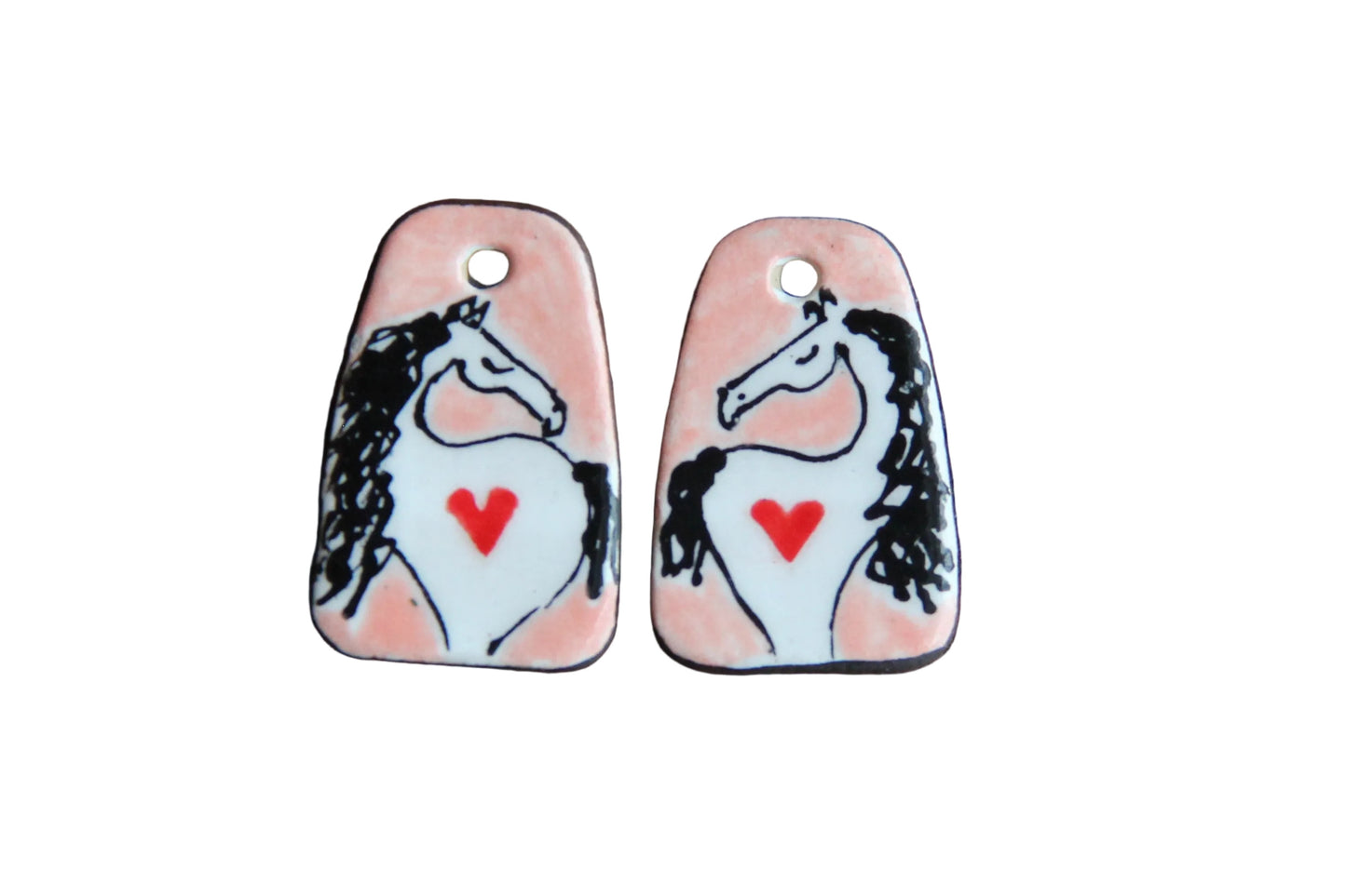 HORSE LOVE ceramic dangles
