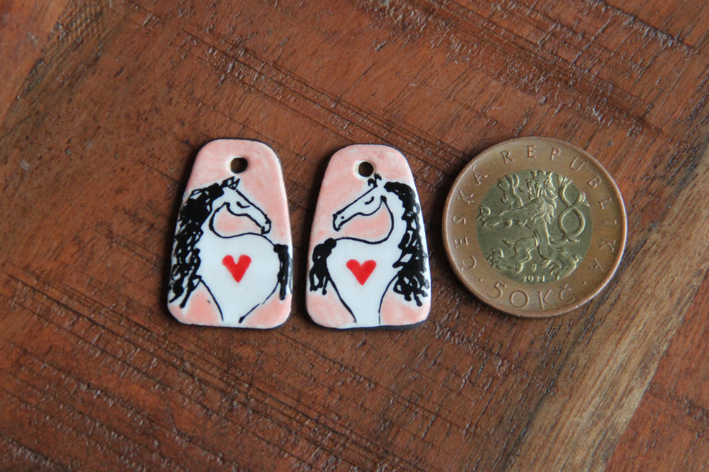 HORSE LOVE ceramic dangles