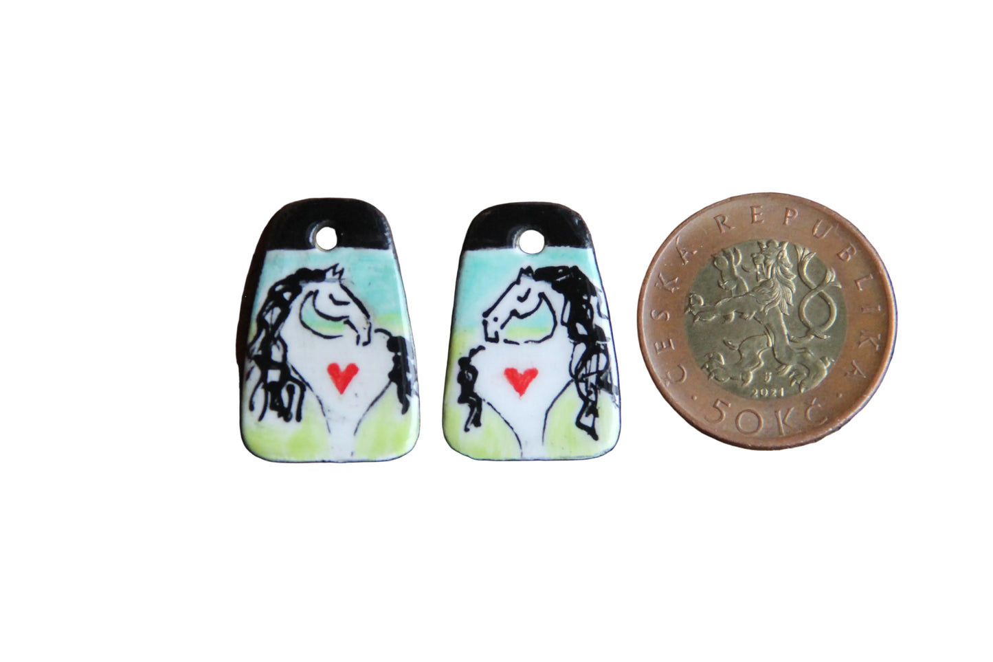 HORSE LOVE ceramic dangles