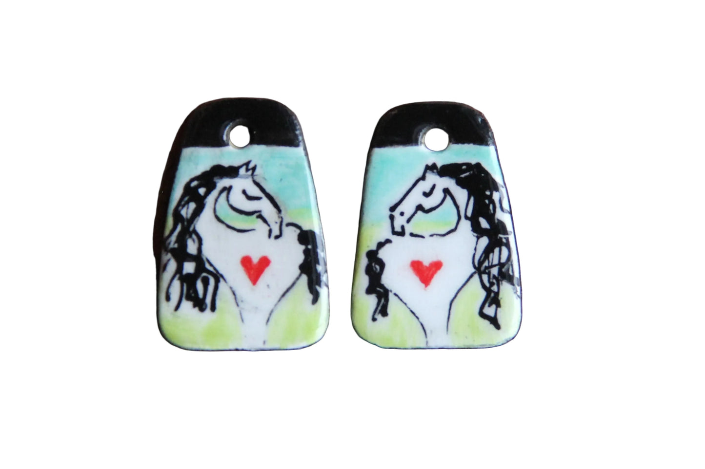 HORSE LOVE ceramic dangles