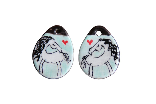 HORSE LOVE ceramic dangles