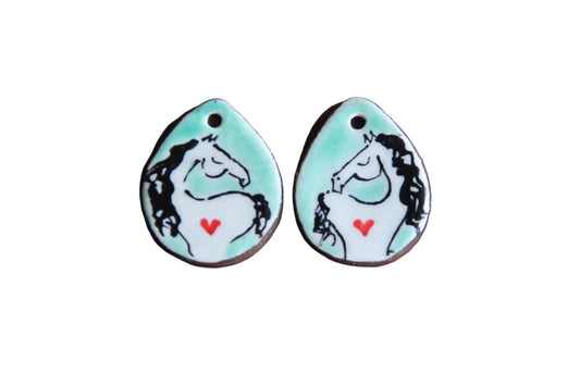 HORSE LOVE ceramic dangles