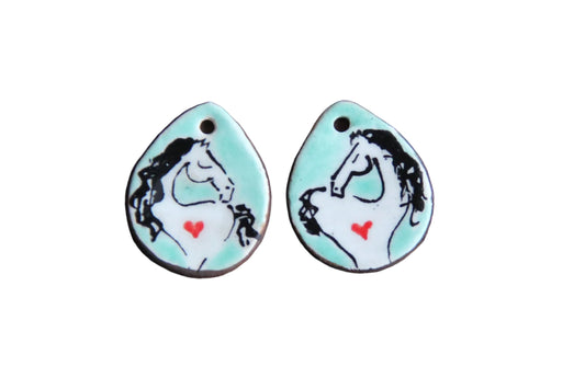 HORSE LOVE ceramic dangles