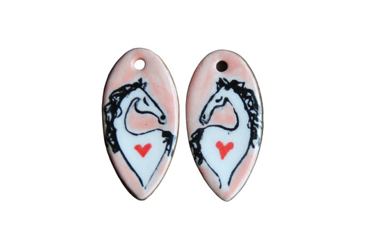 HORSE LOVE ceramic dangles
